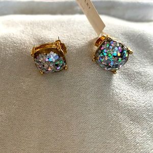Aqua Square Stud Earrings